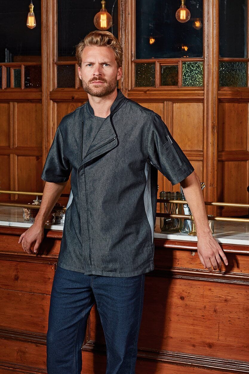 Epic Label Blousons Premier Workwear Pr906 Chefs Zip-Close Short Sleeve Jacket