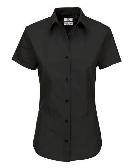 Epic Label Chemises B&C Swp44 Poplin Shirt Heritage Short Sleeve / Pour Femme
