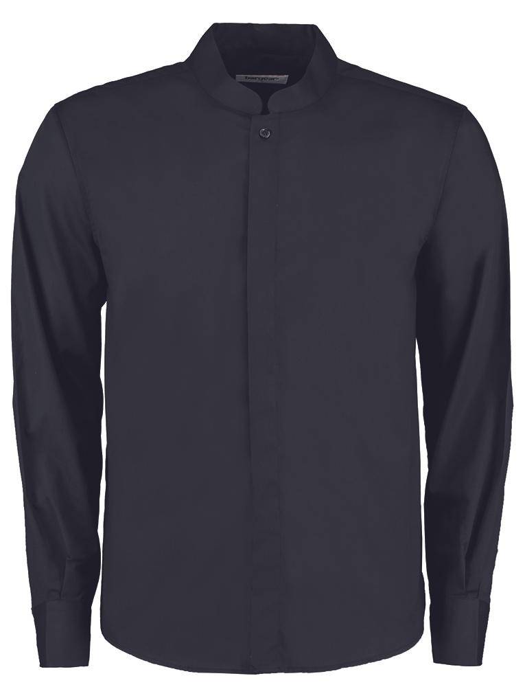 Epic Label Chemises Bargear Kk123 Pour Hommes Tailored Fit Bar Shirt Mandarin Collar Long Sleeve