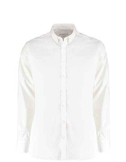 Epic Label Chemises Kustom Kit Kk182 Slim Fit Stretch Oxford Shirt Long Sleeve