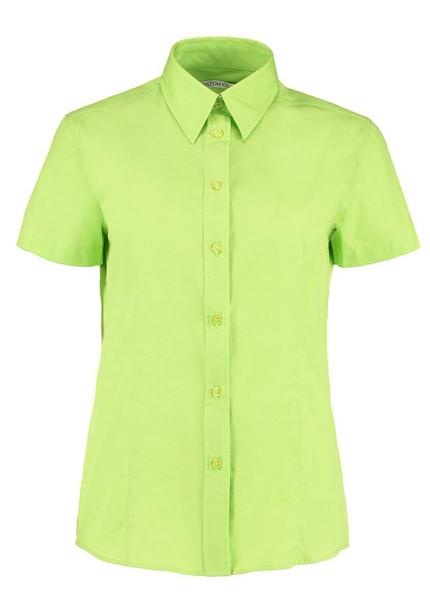 Epic Label Chemises Kustom Kit Kk728 Pour Femmes Classic Fit Workforce Poplin Shirt Short Sleeve