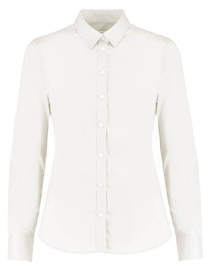Epic Label Chemises Kustom Kit Kk782 Ladies` Tailored Fit Stretch Oxford Shirt Long Sleeve
