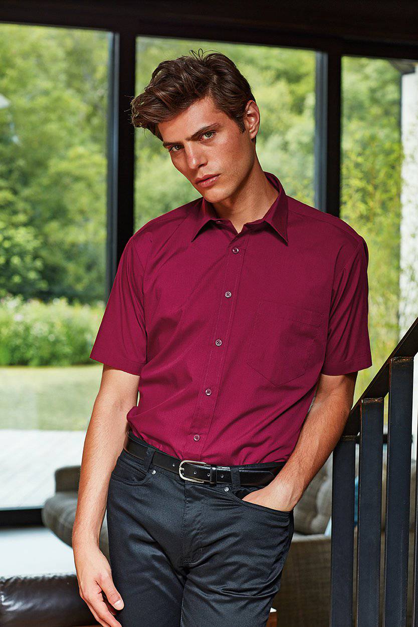 Epic Label Chemises Premier Workwear Pr202 Pour Hommes Poplin Short Sleeve Shirt