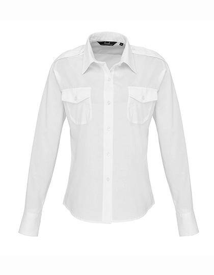 Epic Label Chemises Premier Workwear Pr310 Ladies` Long Sleeve Pilot Shirt
