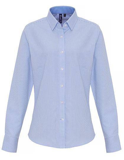 Epic Label Chemises Premier Workwear Pr338 Ladies Cotton Rich Oxford Stripes Shirt
