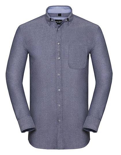 Epic Label Chemises Russell Collection R-920M-0 Long Sleeve Tailored Washed Oxford Shirt Pour Homme