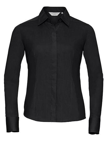 Epic Label Chemises Russell Collection R-924F-0 Long Sleeve Fitted Polycotton Poplin Shirt Pour Femme