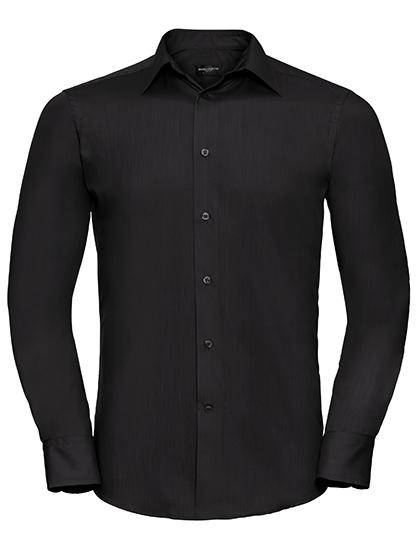 Epic Label Chemises Russell Collection R-924M-0 Long Sleeve Tailored Polycotton Poplin Shirt Pour Homme