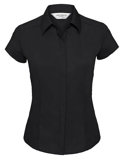 Epic Label Chemises Russell Collection R-925F-0 Cap Sleeve Fitted Polycotton Poplin Shirt Pour Femme