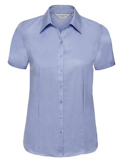 Epic Label Chemises Russell Collection R-963F-0 Short Sleeve Tailored Herringbone Shirt Pour Femme