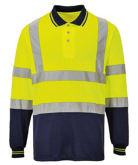 Epic Label Polos Portwest Polo À Manches Longues Bicolore Haute Visibilité (S279)