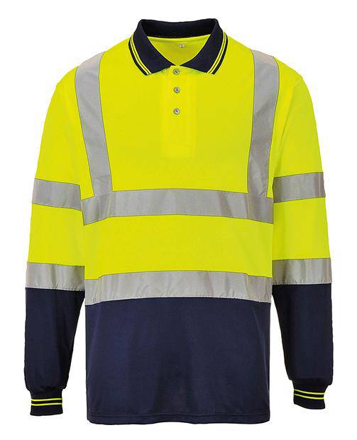 Epic Label Polos Portwest Polo À Manches Longues Bicolore Haute Visibilité (S279)