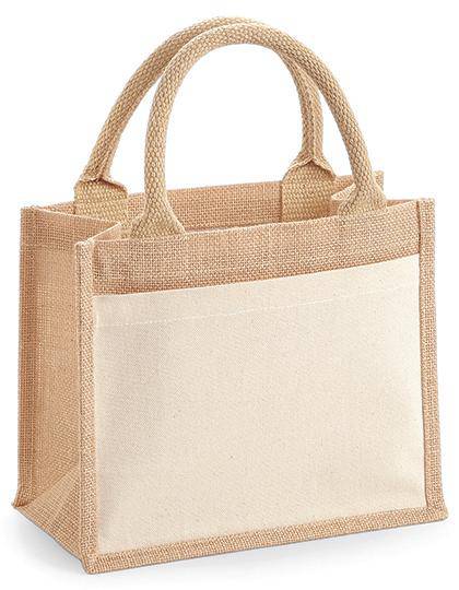 Epic Label Sacs Westford Mill WM425 Sac Cadeau En Jute Avec Poche En Coton 26x22x14cm