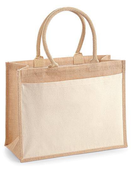 Epic Label Sacs Westford Mill WM427 Sac De Courses En Jute Avec Poche En Coton 42x33x19cm