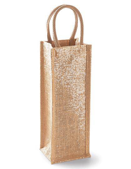 Epic Label Sacs Westford Mill WM433 Sac Bouteille En Jute Scintillante 12x35x11cm
