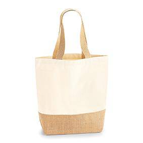 Epic Label Sacs Westford Mill WM450 Sac Shopping En Toile Avec Base En Jute 24x41x13cm