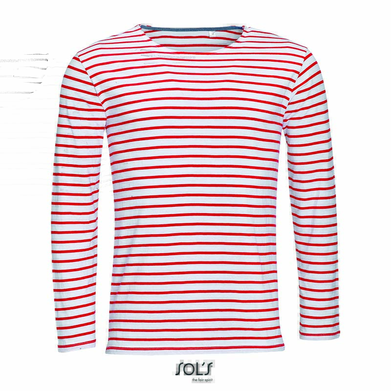 Epic Label T-shirts Sol´S L01402 T-Shirt Rayé À Manches Longues Pour Homme Marine