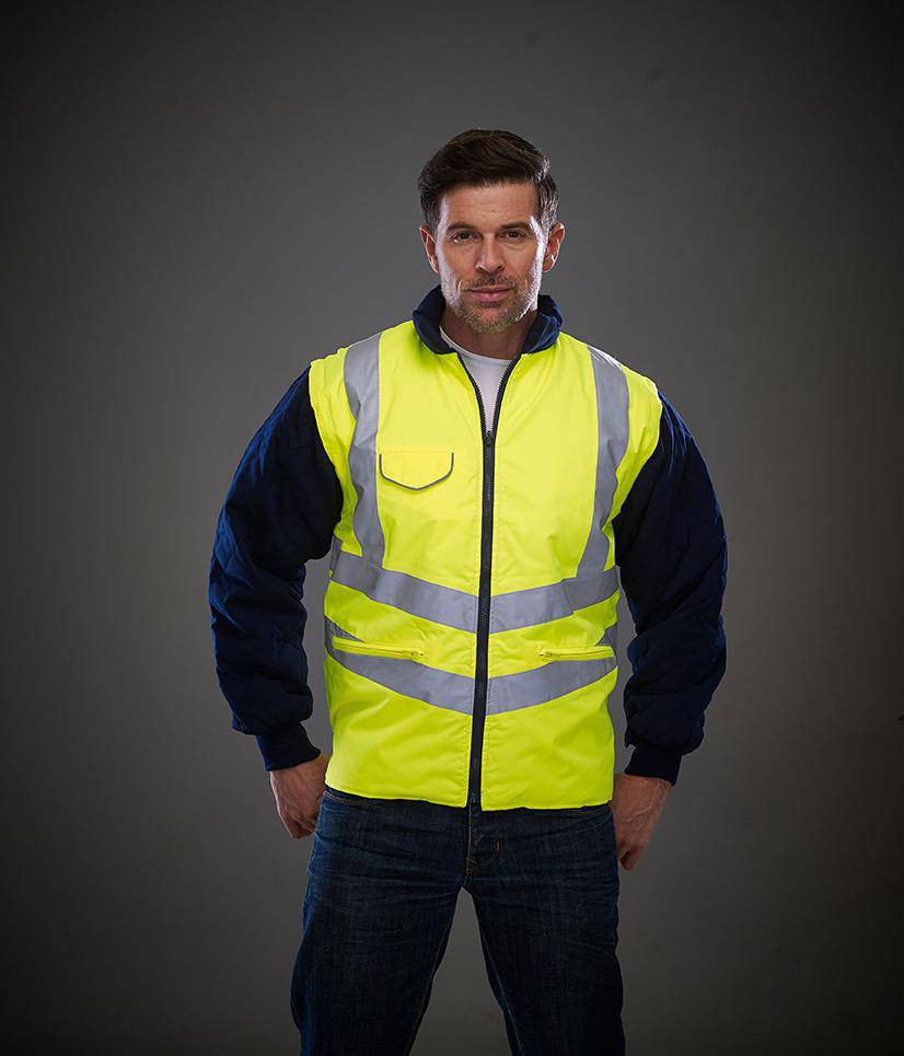 Epic Label Blousons Yoko Hvw703 Hi-Vis Chevron Quilted Jacket