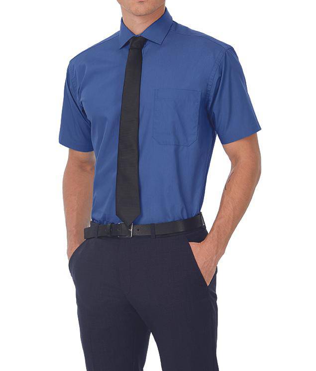 Epic Label Chemises B&C Smp42 Poplin Shirt Heritage Short Sleeve / Pour Homme