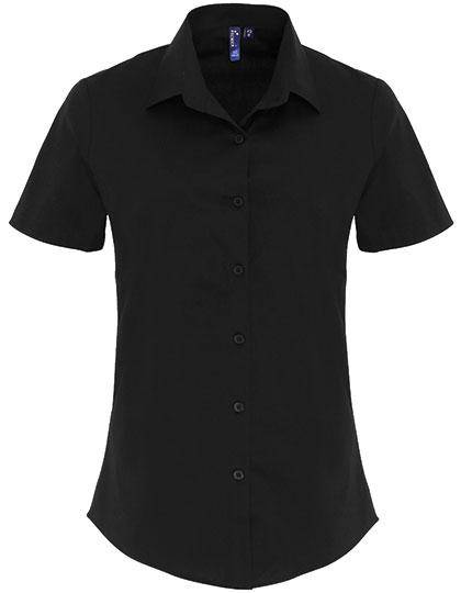 Epic Label Chemises Premier Workwear Pr346 Ladies Stretch Fit Poplin Short Sleeve Cotton Shirt