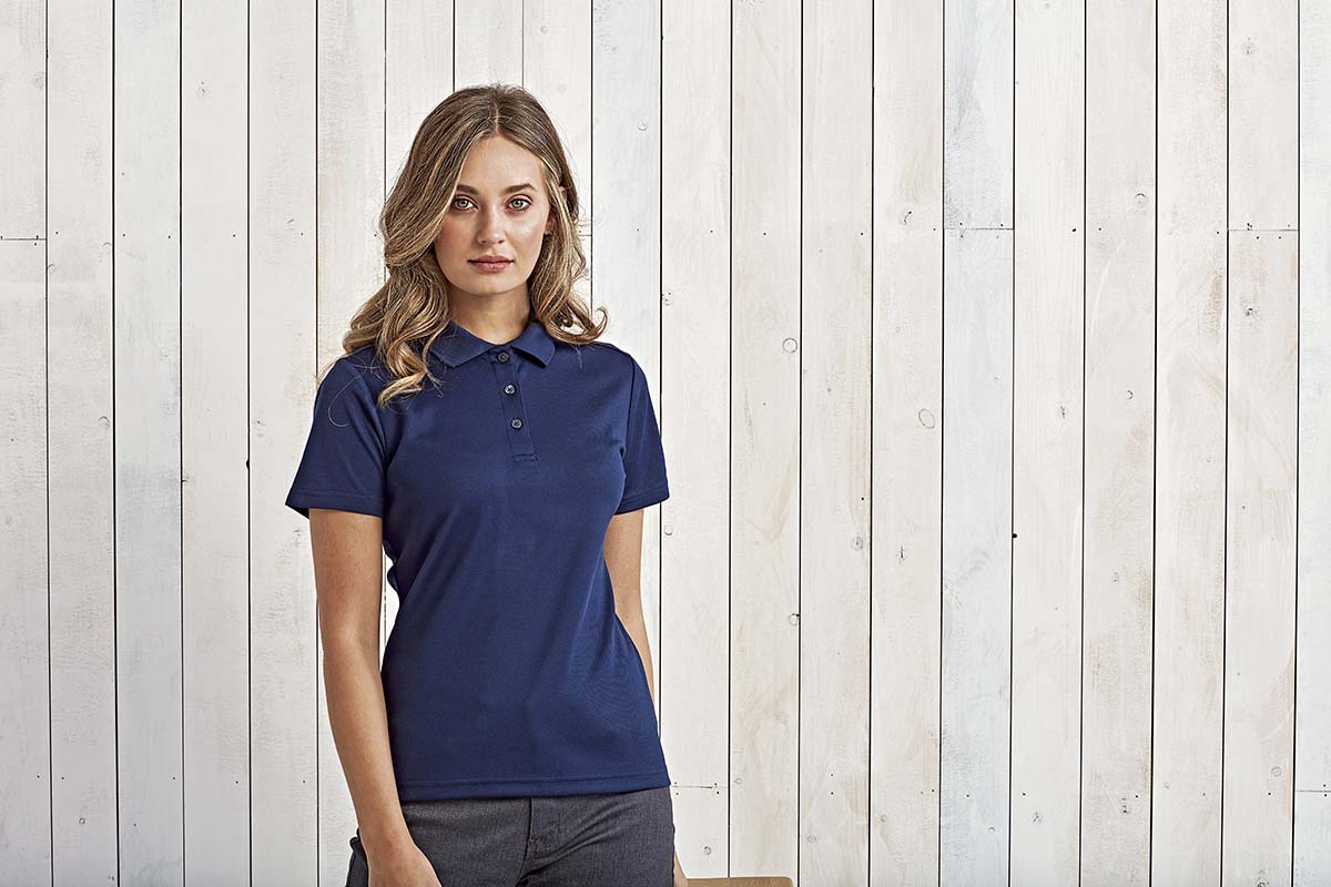 Epic Label Polos Premier Workwear Pw633 Polo Durable Teint Au Fil Pour Femme Recyclé