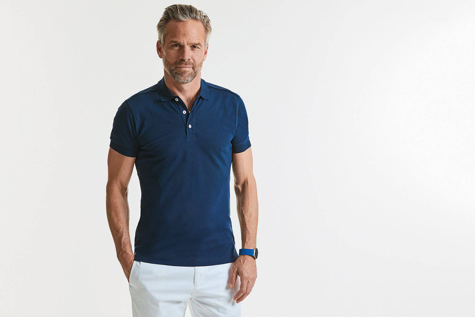 Epic Label Polos Russell R-566M-0 Polo Stretch Ajusté Homme