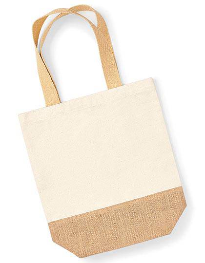 Epic Label Sacs Westford Mill WM450 Sac Shopping En Toile Avec Base En Jute 24x41x13cm