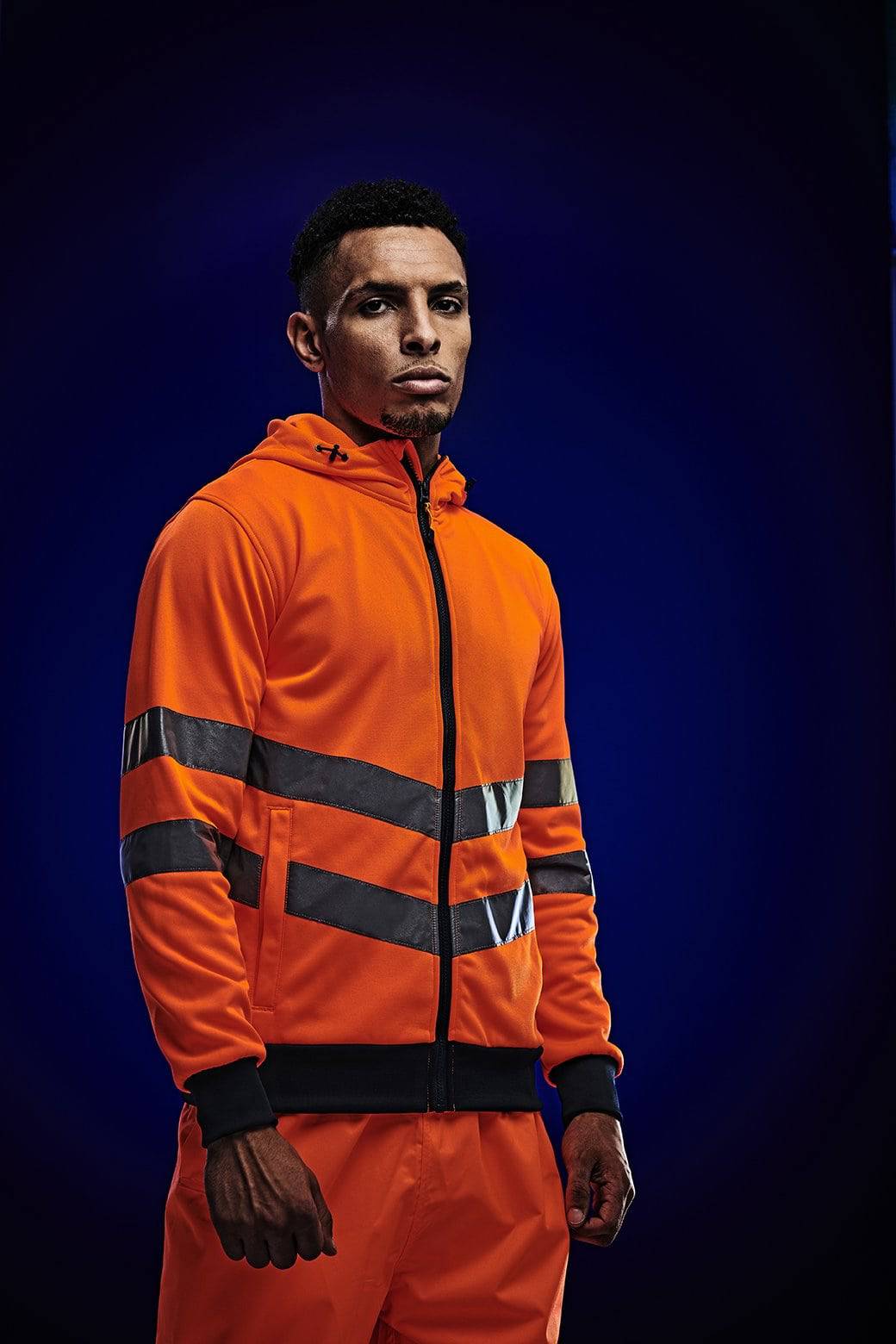 Epic Label Sweat-shirts Regatta High Visibility Tra471 Hi-Vis Pro Fz Extol Stretch Hoodie Jacket