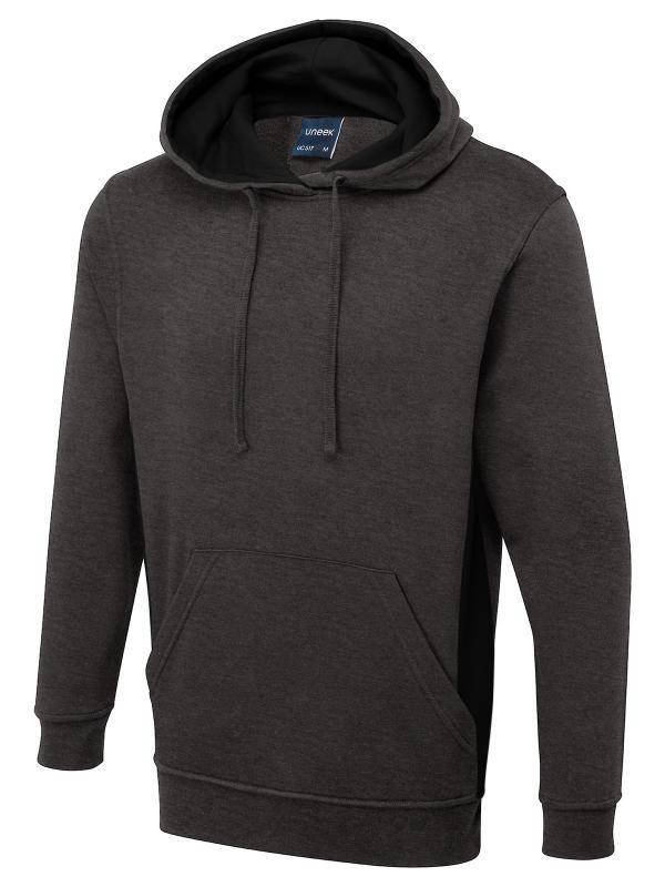 Epic Label Sweat-shirts Uneek Clothing UC517 Two Tone Hooded Sweatshirt Mixte