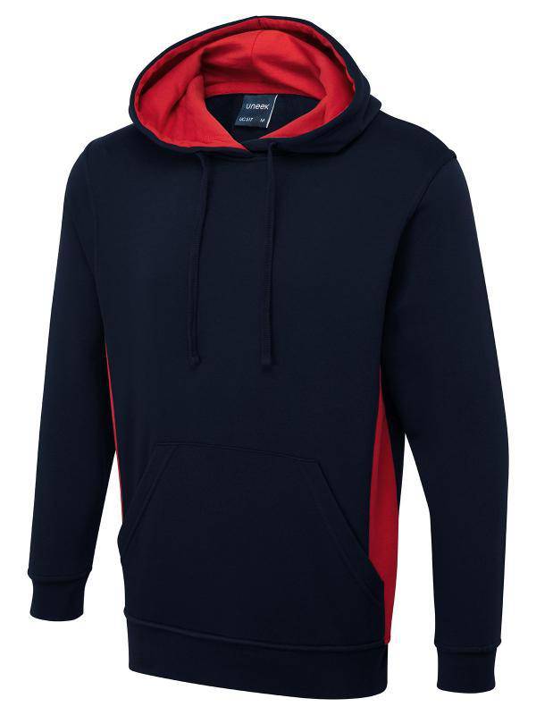 Epic Label Sweat-shirts Uneek Clothing UC517 Two Tone Hooded Sweatshirt Mixte