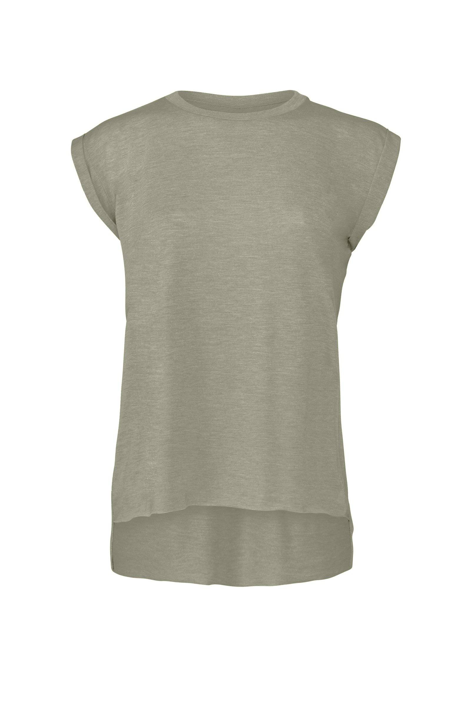 Bella 8804 Pour Femmes Flowy Muscle T Shirt With Rolled Cuff