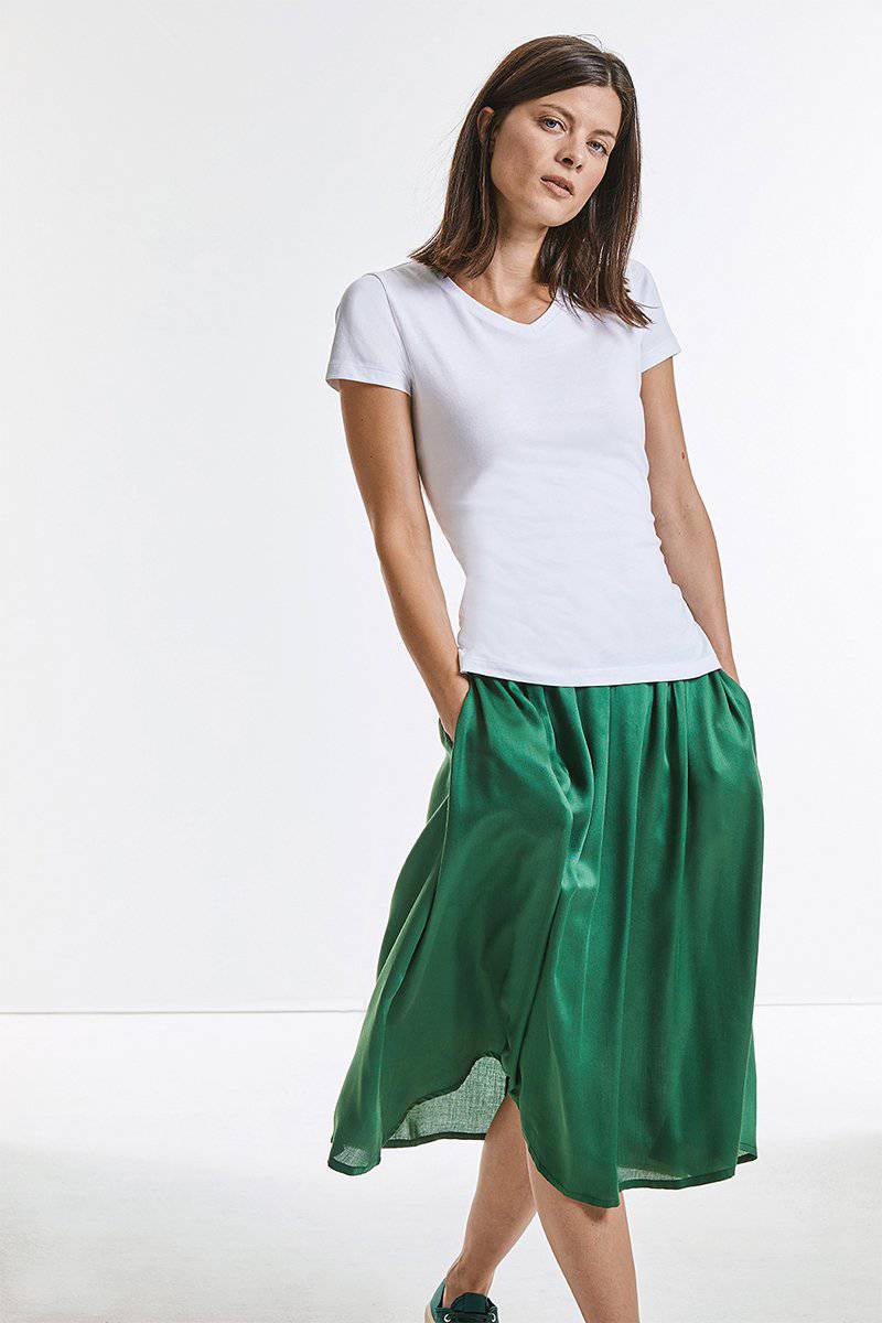 Epic Label T-shirts Lot de 5 T shirts Vierge Russell Pure Organic R-103F-0 Ladies´ Pure Organic V-Neck Tee