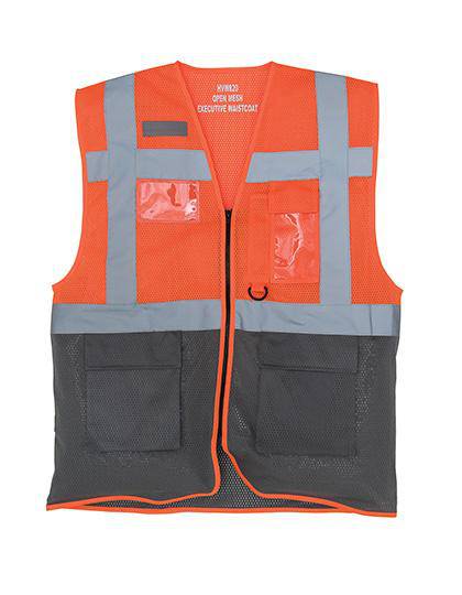 Epic Label Vestes & Bodywarmer Yoko Hvw820 Hi Vis Top Cool Recycled Open Mesh Executive Waistcoat