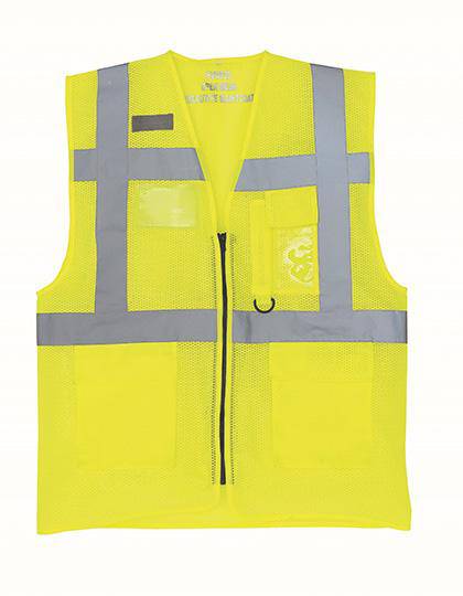 Epic Label Vestes & Bodywarmer Yoko Hvw820 Hi Vis Top Cool Recycled Open Mesh Executive Waistcoat