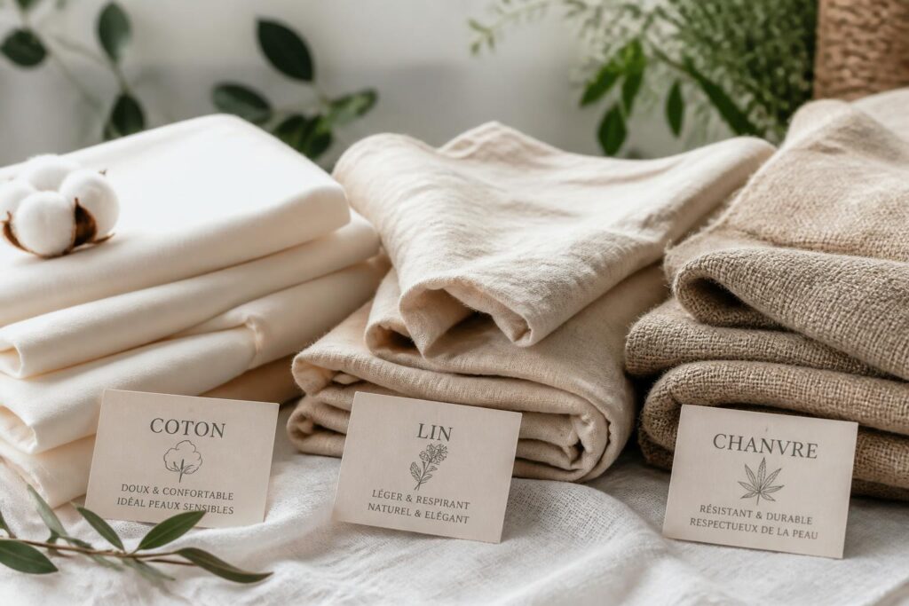 découvrez comment choisir entre coton, lin et chanvre pour prendre soin des peaux sensibles avec des matières naturelles, douces et hypoallergéniques.