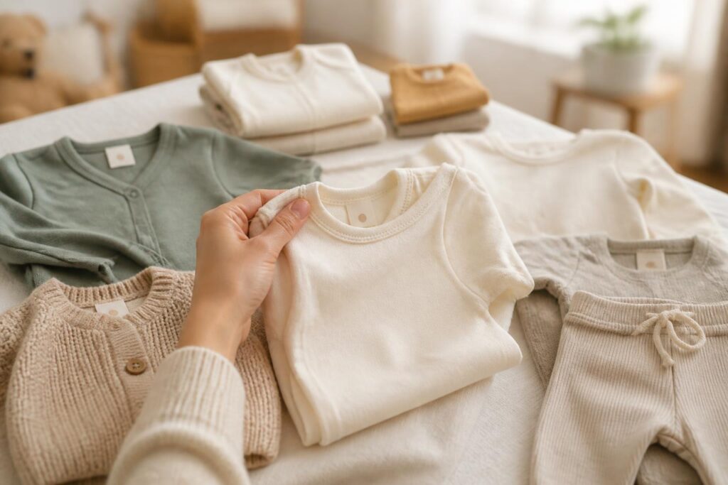 découvrez notre guide d'achat complet pour choisir les vêtements bébé adaptés : matières douces, tailles idéales et coupes confortables pour le bien-être de votre enfant.