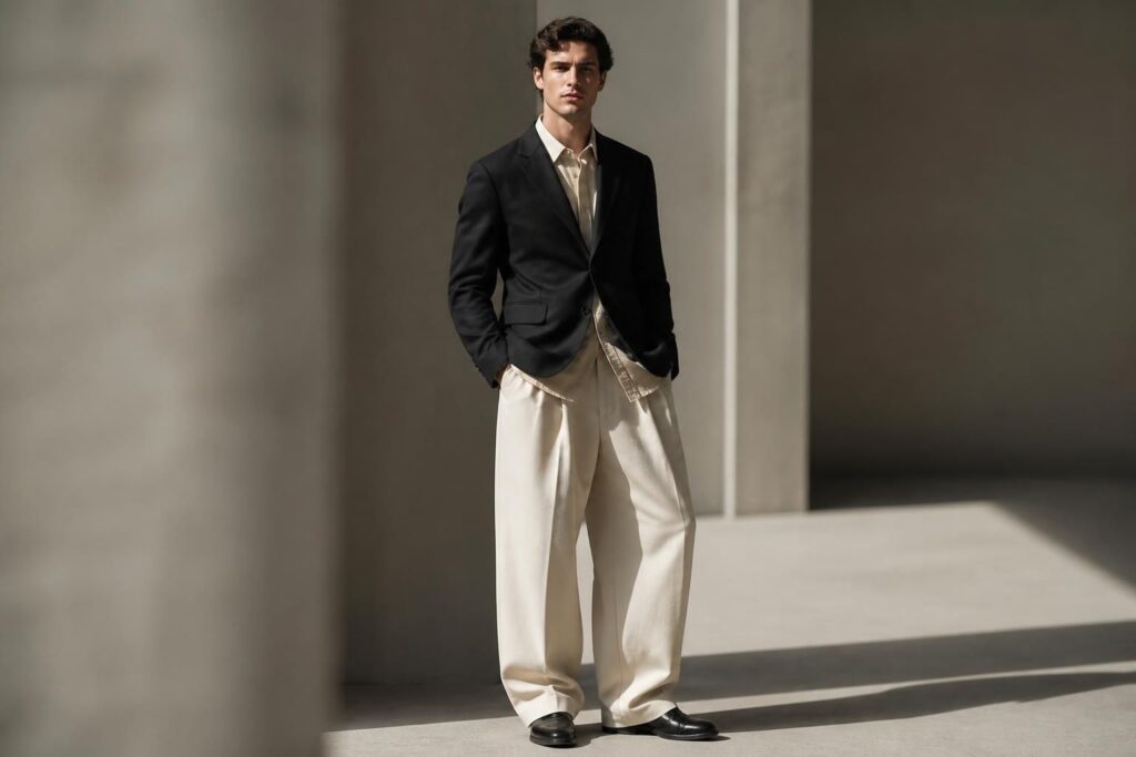 découvrez nos conseils morpho homme pour couper la silhouette et jouer avec les volumes afin de sublimer votre style et mettre en valeur votre silhouette.