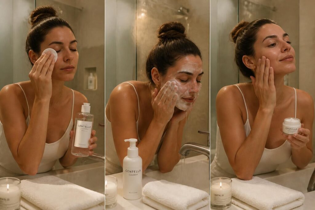Routine soin du soir : démaquillage, nettoyage, hydratation