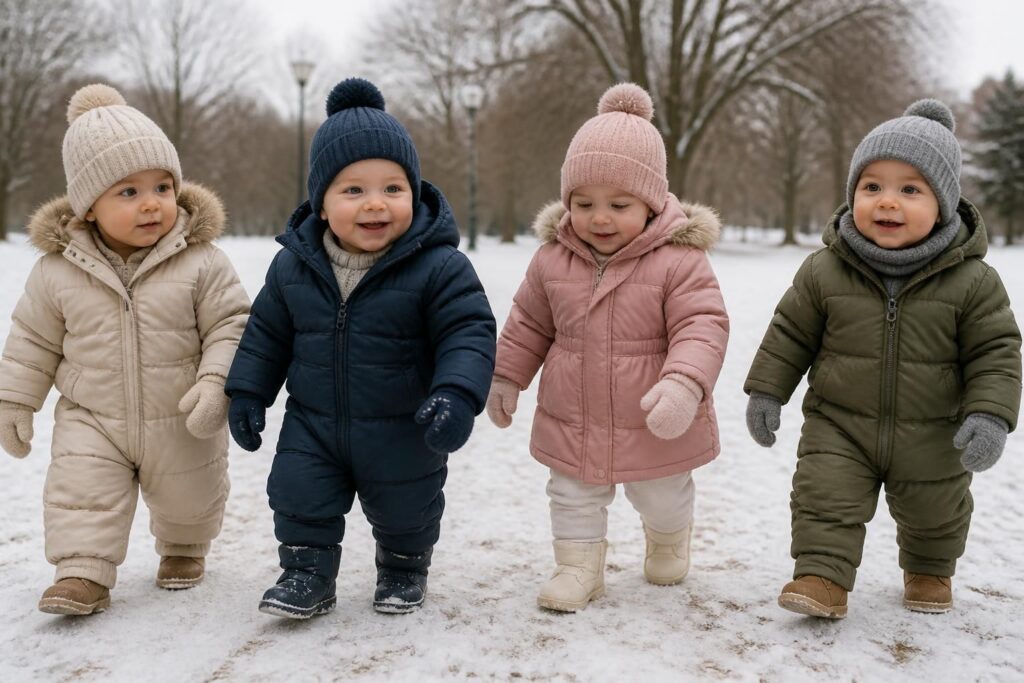 Tenues bébé pour les sorties d’hiver : matières et superpositions