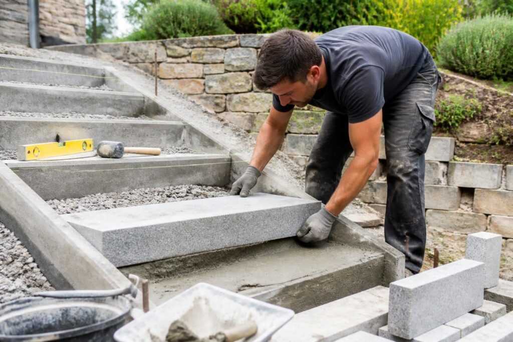 Pose bloc marche : techniques et tarifs pour un escalier extérieur réussi