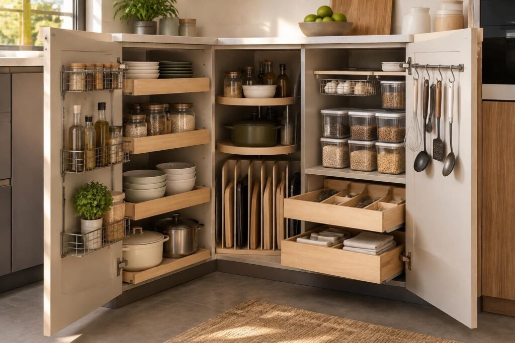 Aménagement de placard de cuisine, 9 idées pour gagner de la place
